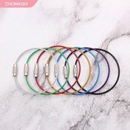 ZHOMKI89 50 Pcs Stainless Steel Wire Rings, Versatile Multicolor Stainless Steel Wire Keychain Rope,