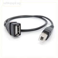 Black 50cm USB 2.0 Type A Female To USB B Male Scanner 3D Printer connector extender Cable USB 3D Pr