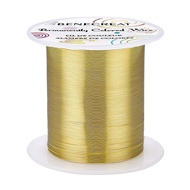 1Roll Round Copper Wire for Wire Wrapped Jewelry Making Light Gold 22 Gauge 0.6mm about 164.04 Feet(