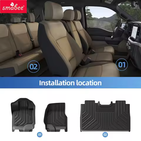 Smabee Left Drive for Ford F150 F-150 2015 - 2024 Fuel 5.5 FT All -Weather Floor Mats Truck Bed Line