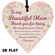 1pc Charming Wooden Heart Hanging Sign With Heartfelt Message - Mother's Day, Birthday, Or Thank You