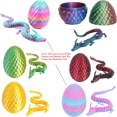3D Printed Dragon Eggs, Containing Little Dragons, Easter 3D Movable Eggs, Stress-Relieving Toys, Su