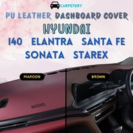 Hyundai Elantra Santa Fe Sonata YF LF i40 Starex H1 Maroon Brown Dashboard Cover Leather Dashmat