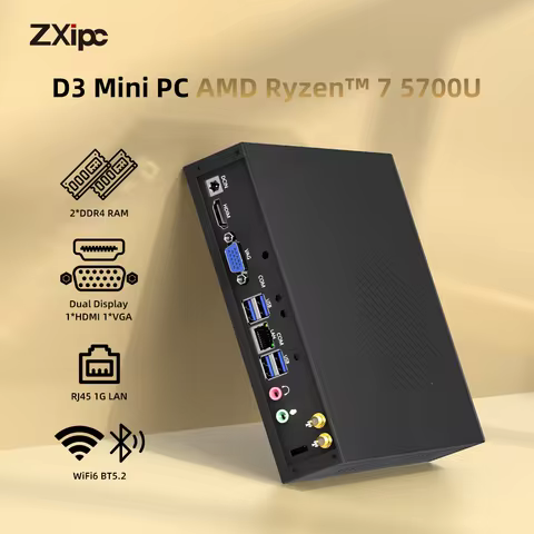 ZXIPC Mini PC AMD Ryzen 7 5700U R3 4300U Windows 11 32GB 1TB eMMC Wifi BT4.2 Mini Gamer Computer Poc