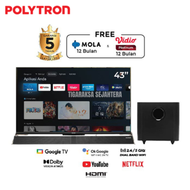 TV POLYTRON PLD 43BUG5959+SWF0251 4K UHD SMART CINEMAX SOUNDBAR GOOGLE TV LED 43 INCH
