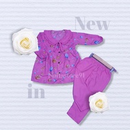 Pakaian Anak Perempuan Terbaru / One set Bunga Tulip / Baju Setelan Muslim Anak