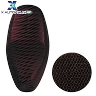 X AUTOHAUX XXL 3D Motorcycle Moped Seat Cover Breathable Mesh Net Cushion Black Blue