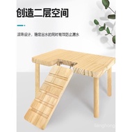 Hamster Solid Wood Climbing Ladder Platform Two-layer Terrace Log Climbing Hideout House Hamster Toy