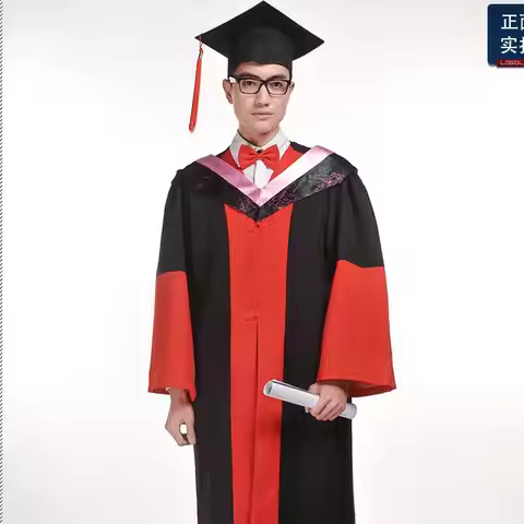 Graduation Clothing Graduate Uniform Academic Doctor gown School Robe Red