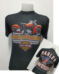 เสื้อยืดฮาเลย์ Harley-Davidson ผ้าบาง ผ้ามุ้ง ใส่สบาย สไตล์วินเทจ ป้ายVintage 3D EMBLEM [ S M L XL ]