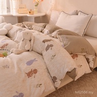 Warm Cartoon Pastoral Style Bunny Brushed Pure Cotton 100 Single Piece Thickened Single Double Duvet