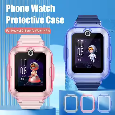 Protective Case For Huawei Kids Watch 4pro-Hard PC Bumper Cover With Tempered Glass Screen Protector