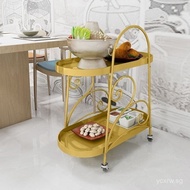 Car Trolley Storage Special Iron Art with Wheels]Side Table Living Room[Beauty Salon Texture Movable