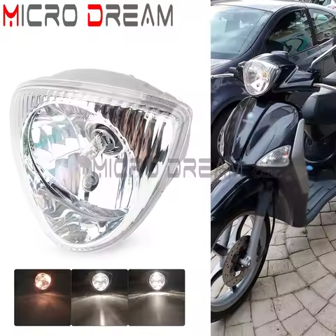 DC 12V Motor Scooter Front Headlight Bulbs Plastic Lens For fly FLY 50 2T 4T 100 4T 125 4T Euro 3 15