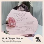 [Clik Clok SG] Cheque Display ONDRA Mas Kahwin Hantaran Dulang Tray Essentials Frosted Mirror Acryli