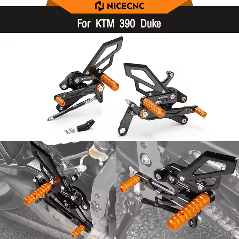 For KTM 390 Duke 2024-2026 Adjustable Motorcycle Rearset Footrests Footpegs Toe Peg 390Duke Duke 390