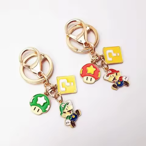 Cartoon Super Mario Bros Keychain Cute Creative Couple Anime Keychain Accessories Children'S Bag Dec