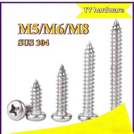 【DTY-G1】Phillips Pan Head Self Tapping Screw /Screw Plastic Wood | Skru Besi| SUS 304 Stainless Stee