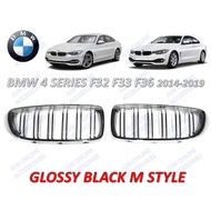 BMW F32 F33 F36 Front Grille Grossly black Chrome Diamond Kidney Grilles Meteor Style Bumper M Grill