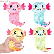SHOOGMY Squishy Stress Glitter, Soothing Texture Sugar Filled Axolotl Squishy Toys,  Cute Shape Glit
