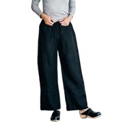 fog linen work OISE DRAWN STRING PANTS BLACK LWW119-17 F, Black (17)