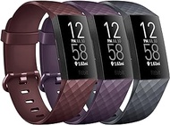 3 Pack Sport Bands Compatible with Fitbit Charge 4 Bands Women Men, Soft Silicone Adjustable Replacement Straps Wristbands for Fitbit Charge 4 / Fitbit Charge 3 / Charge 4 SE/Charge 3 SE