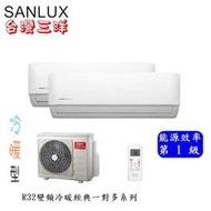 台灣三洋【3-5坪*2】一對二變頻冷暖分離式冷氣SAC-BV52HR/SAE-V28HR3*2