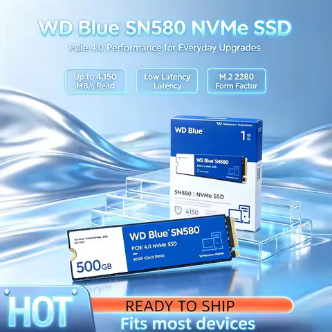 Western Digital Blue SN580 NVMe SSD 2TB 1TB 500GB PCIe 4.0x4 M.2 2280 Internal Solid State Drive for