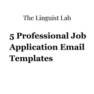 5 Professional Job Application Email Templates | PDF & Editable Word