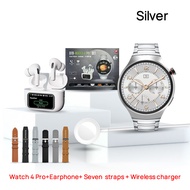 【7 in 1】Xiaomi 2025 Smart Watch Set GT4 Watch4pro Bluetooth Call Temperature Measuring Health Monito