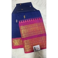 NAVY BLUE/PURE HANDLOOM KANCHI COTTON SAREE