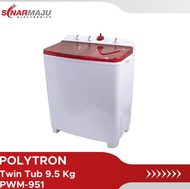 ZL Polytron Mesin Cuci 2 Tabung 9.5 Kg Twintub PWM-951 / PWM951 / PWM