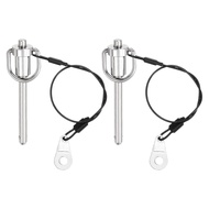 2Pcs Ball Lock Pin with Wire 6x 50mm(Dia. X L) Push-Button Ball Locking Pin for Securing Lighting an
