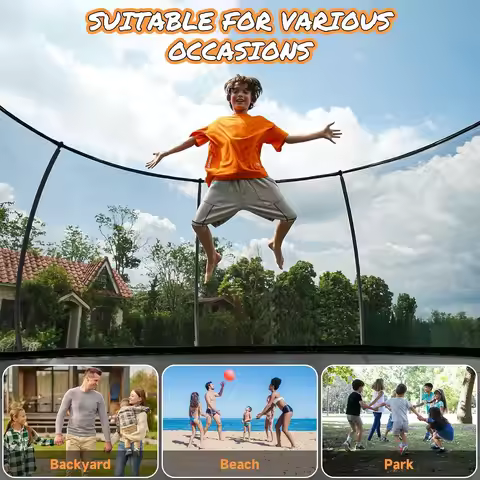 Heavy Duty Outdoor Trampoline,Enclosure Net & ASTM Approved,for Yard,10/12/14/15/16FT, Custom