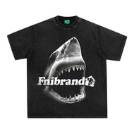 Summer Washed T-Shirt Short-Shirt Short-Sleeved American Printed new Trendy 23 Men Women new Style R