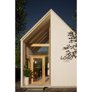 แบบก่อสร้างร้านกาแฟ หรือ CAFE 6x4เมตร ค่าก่อสร้างถูก เหมาะสำหรับเริ่มต้นลงทุนสวยทันสมัย CA-001