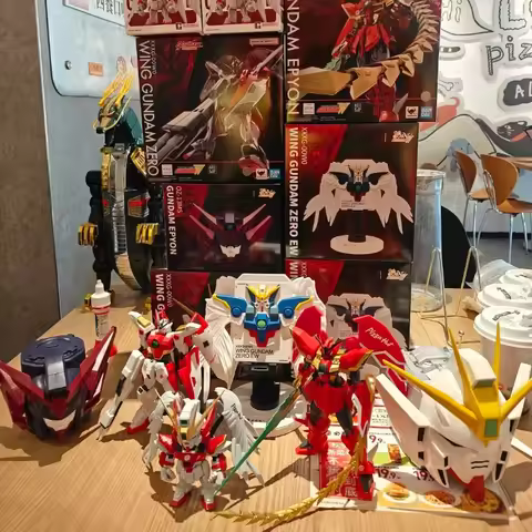 In Stock Bandai Gundam W 30th Anniversary Limited Red White Wing Gundam Zero EW Phone Stand Bluetoot