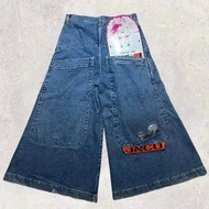 กางเกงยีนส์ทรงหลวมสไตล์ฮาราจูกุยูนิฟอร์มย้อนยุค JNCO Jeans Y2K กางเกงขายาวทรงหลวมสไตล์ฮิปฮอปกราฟิกย้