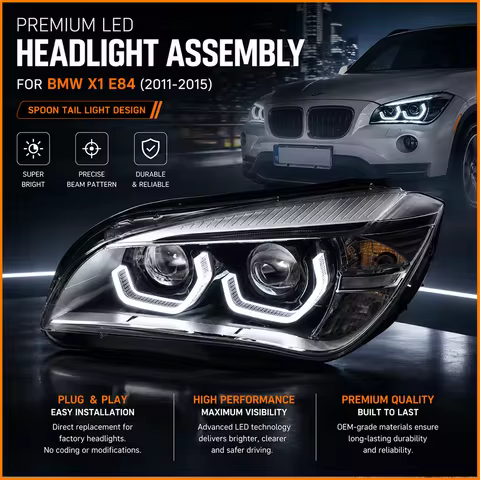 Factory Price Plug and Play for BMW X1 E84 2011-2015 Upgrade LED DRL Projector Lens Headlight With A