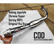 Knalpot RX King Kolong Japstyle Chrome Terbaru Super Power Garing Istimewa Original YKJ Racing