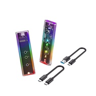 M.2 NVMe PCIe SSD Portable Enclosure Support M-Key / B+M-Key SSD 2230/2242/2260/2280 Transparent LED