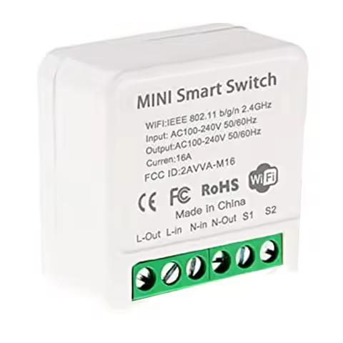 Mini Smart WiFi Relay Switch, DIY Timer Light Switch Module Smart Life/Tuya Application, Wireless Re