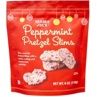 TRADER JOE'S PEPPERMINT PRETZEL SLIMS, 170G.
