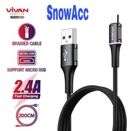 Grosir Vivan Kabel Data Micro Usb Fast Charging 2,4A 200CM Cable Data