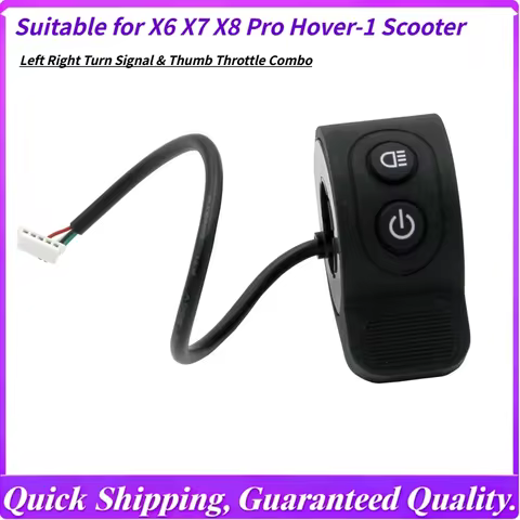 Turn Signal & Thumb Throttle Combo for X6 X7 X8 Pro Hover-1 Scooter, Integrated Handlebar Control Pl