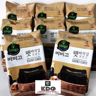 Nori korean seaweed bibigo roasted seaweed(Kim) 5g/x72pcs per box (9 packs x 8pcs per pack)