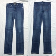 Celana Panjang Jeans Uniqlo Kaihara Dark Blue Washed Fading Skinny 349