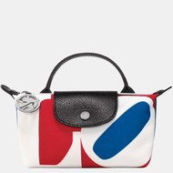 100% Genuine longchamp Le Pliage x Robert Indiana Shopping bag Mini size Canvas Womens handbag- tote bags 34175BBA007 White color