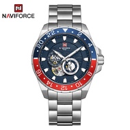 NAVIFORCE Automatic Watch for Men Silver Casual Formal Waterproof 100m Mechanical Wristwatch NFS1003