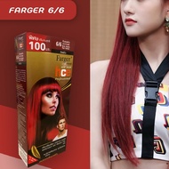 ฟาร์เกอร์ 6/6. สีบรอนด์เข้มประกายแดง สีผม เปลี่ยนสีผม Farger 6/6 Dark Blonde Red Reflect Hair color Cream